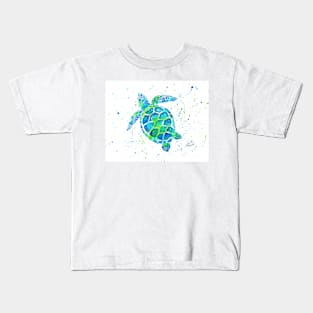 Sea Turtle by Jan Marvin Kids T-Shirt